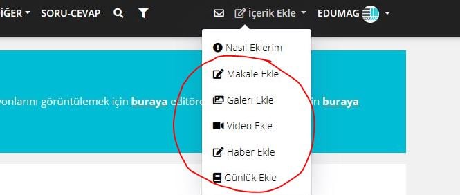4. EDUMAG ile istediğiniz herhangi bir türde içerik hazırlayabilirsiniz.
