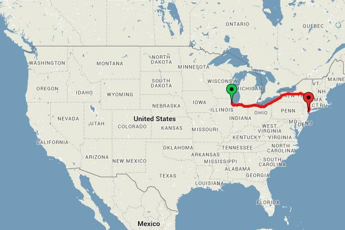 14. Son hat ise Şikago’dan New York’a. Yolculuk süresi ise 20 saat.