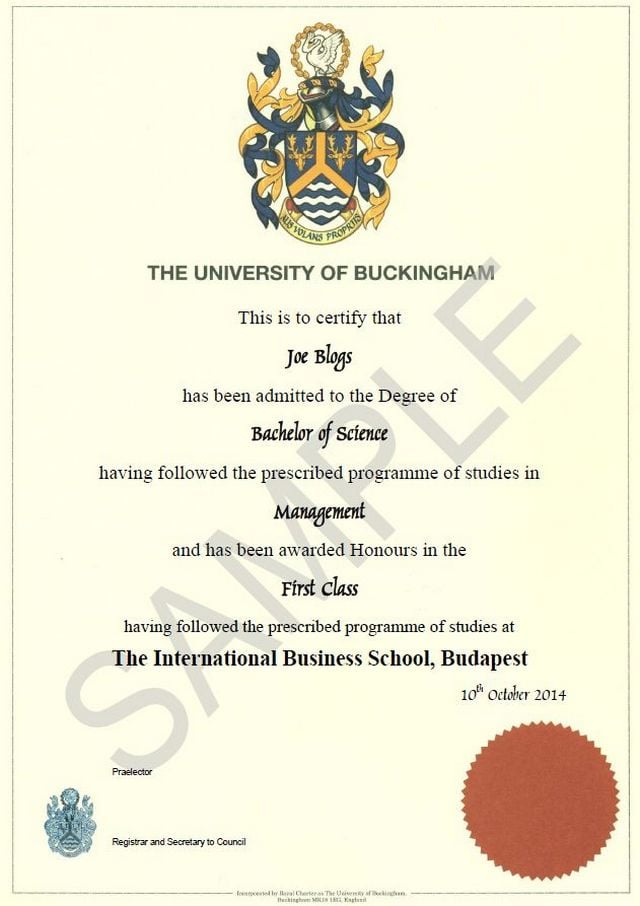 2. İngiliz Buckingham Üniversitesi'nden diplomanız olur.